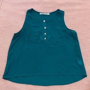 Chloe K jade / Teal Sleeveless diaphanous Blouse top